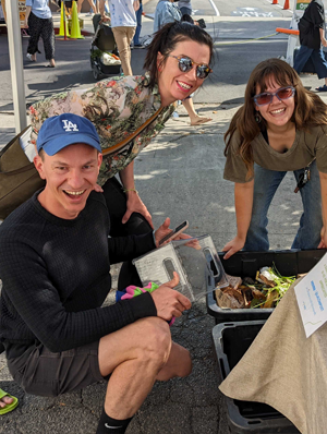 LA Compost team and community members at the Atwater Village Farmers’ Market, where we collect compostable material every Sunday. 